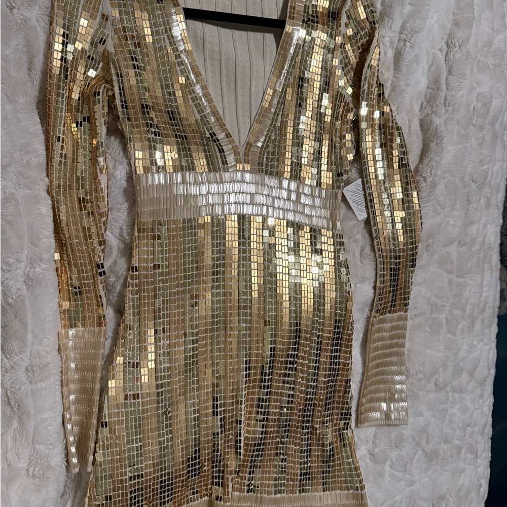 Vintage Victoria’s Secret sequin gold and silver mini dress - Picture 2 of 4